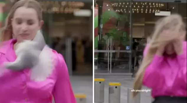 A female reporter who was attacked by seagulls during a live broadcast was left covered in blood.