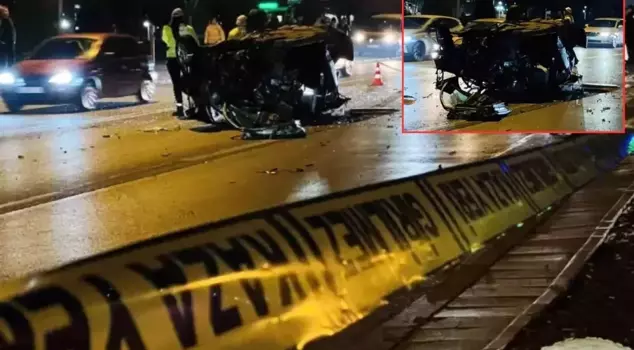 It lost control, crashed into a tree, and caught fire.