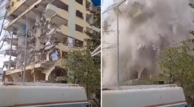 An 8-story building in Bağcılar collapsed during demolition; it narrowly avoided a tragedy.