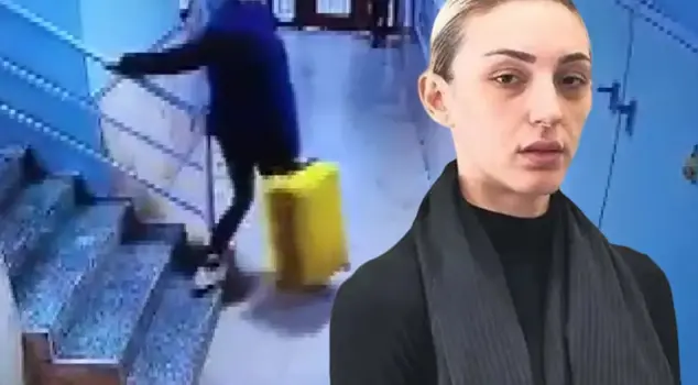 The moments when Güllü's daughter left the house with the suitcase.