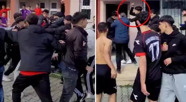 Tiny children attacked their teacher with kicks and punches.