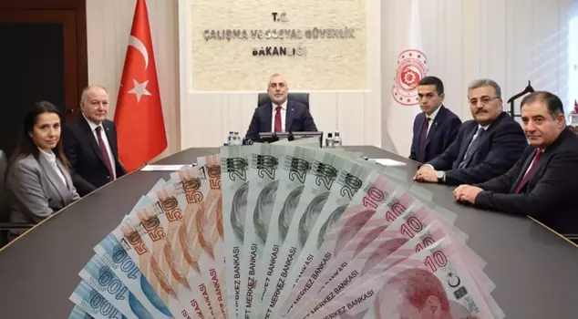 تبيّن طلب الحد الأدنى للأجور في الظرف المغلق لاتحاد العمال التركي (تُرك-إيش).