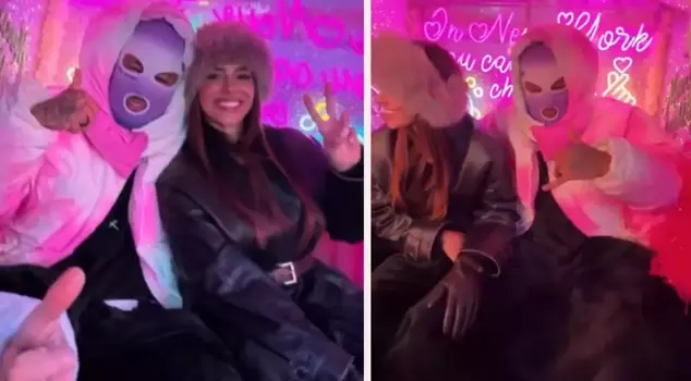 The star heading to New York wore a mask to avoid being recognized.