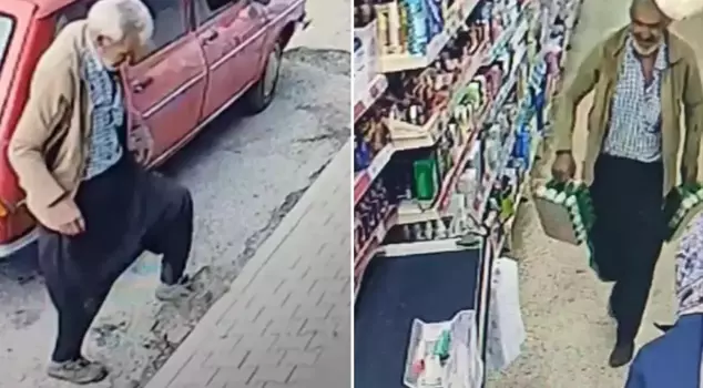 He warmed hearts with his gesture as he entered the market.