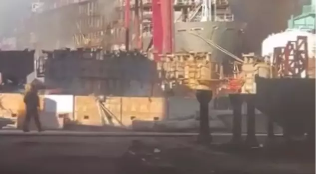 A fire broke out on a ship at Tuzla Shipyard for an unknown reason.