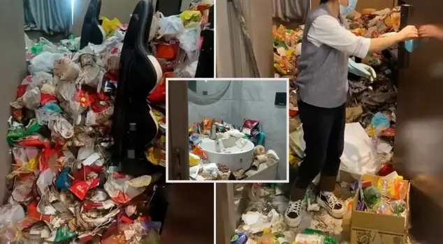 Shocking scene at a hotel in China: A gaming-addicted guest left a pile of trash.