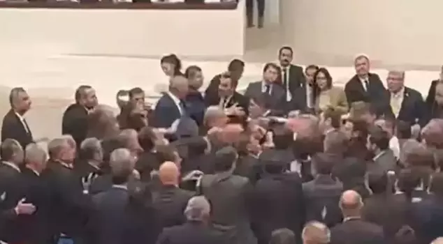 A fistfight between AK Party and CHP deputies in the Parliament.