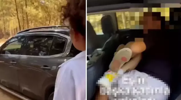 She caught her cheating husband in the car with another woman.