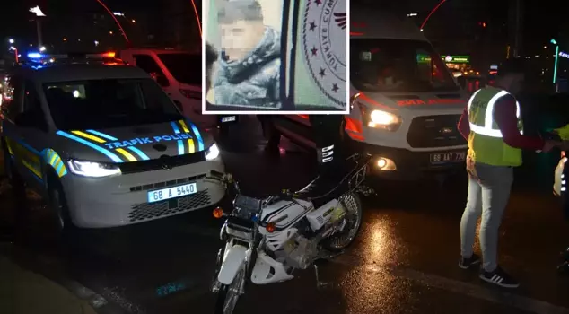 In Aksaray, a motorcyclist had an accident after failing to obey a 'stop' signal.