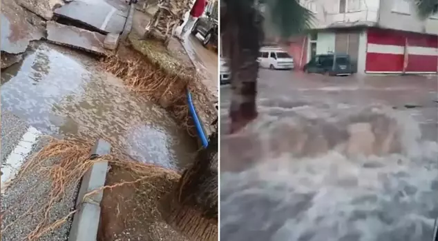 Drinking water pipe burst: 3 neighborhoods turned into a lake, road collapsed.