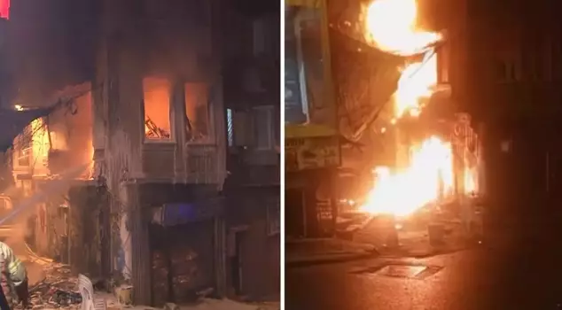 A fire broke out in a four-story building in Beyoğlu: Two residents took refuge on the roof.