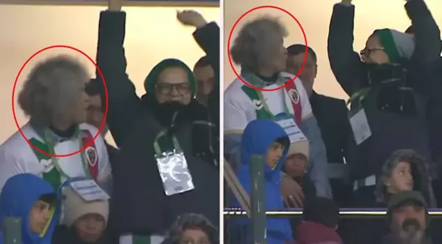 The world-famous former footballer Valderrama was spotted at the Amedspor match.