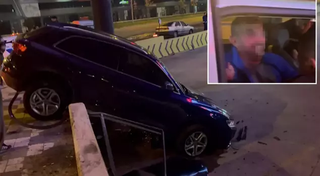 The driver of the vehicle that was left hanging on the wall said, 