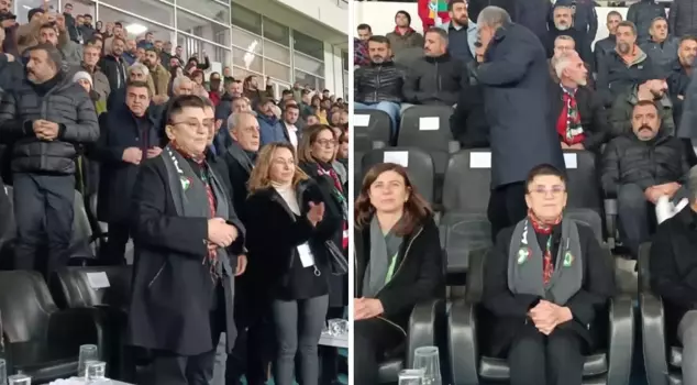 Лейла Зана на матче Аместспор! Ее встречали стоя и аплодировали.