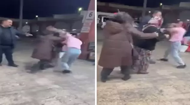 قتال النساء بالشعر أمام الكاميرا