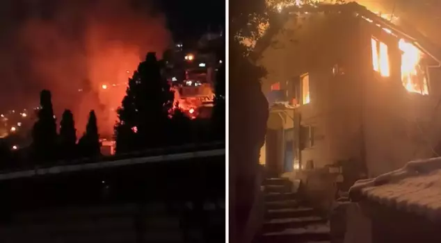 A fire that broke out in a two-story house in Bursa spread to two abandoned buildings.
