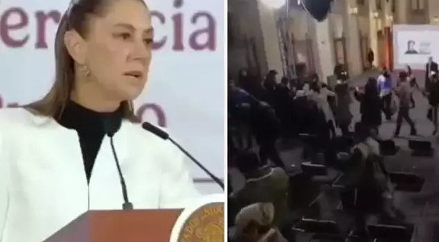 The president of Mexico was caught in an earthquake during a press conference.