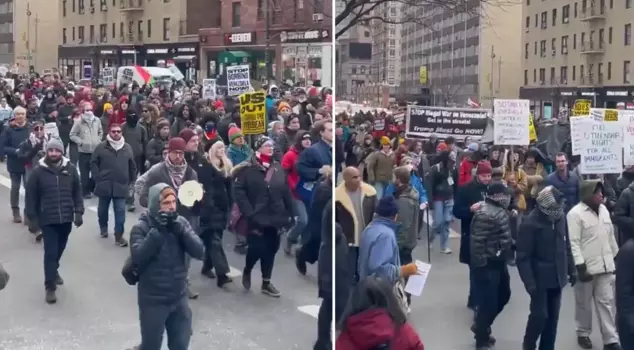 Thousands of people took to the streets in the U.S. for Venezuela: Fight for oil.