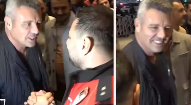 Seeing the police in front of him, Sadettin Saran made a humorous remark.