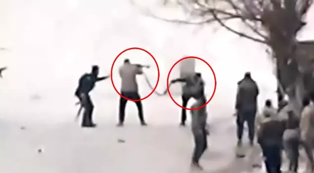 A striking image from the moment of conflict between the Syrian army and YPG terrorists.