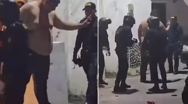 The person attacking those around was apprehended with difficulty by 9 police officers.