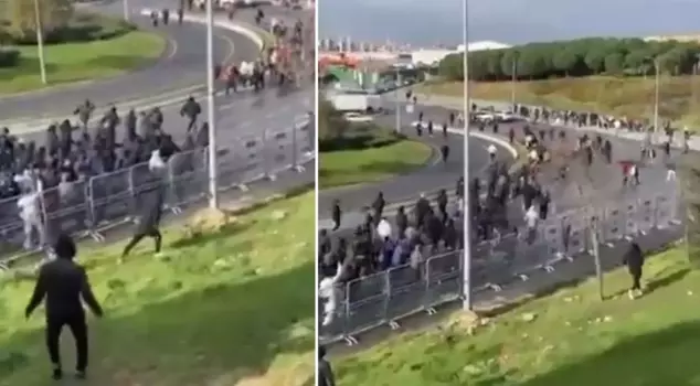 Before the Super Cup final, Fenerbahçe fans chased Galatasaray fans.