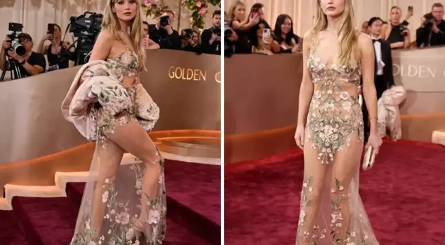 The famous actor arrived at the award ceremony almost naked.