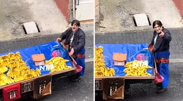 البائع المتجول الذي كان مبللاً بالمطر، اتهم والدته.