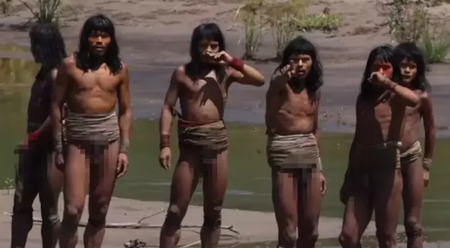 The tribe, which has no contact with the outside world, was captured on camera up close for the first time.