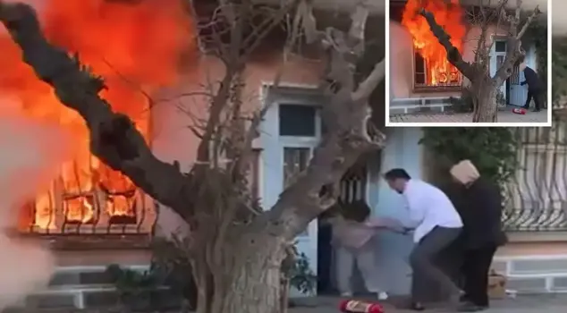He plunged into the flames to save his cat, and his neighbors struggled to pull him out.