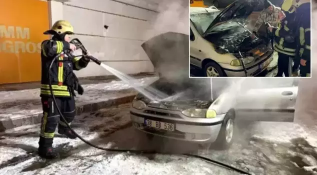 اشتعلت سيارة جديدة خرجت من ورشة إصلاح السيارات فجأة.