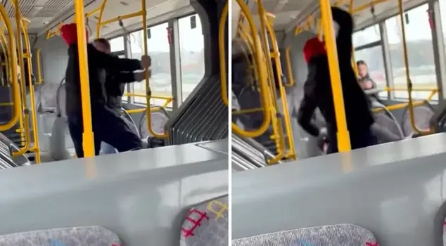 In a dispute over a seat on the bus, he assaulted a passenger and said, 
