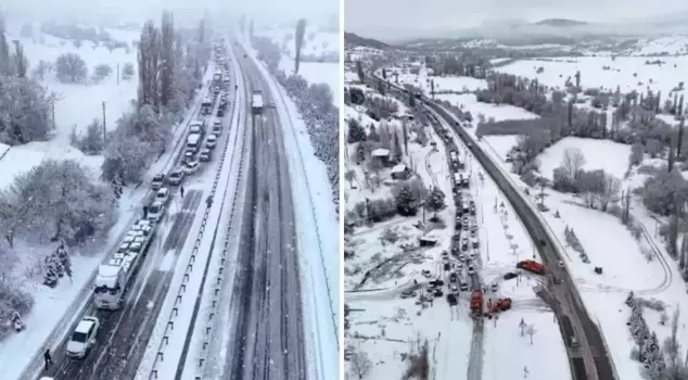 Снег достиг толщины 15 сантиметров, транспорт остановился.
