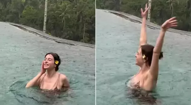 Мелис Сезен, дождем на Бали, потрясла социальные сети своим танцем.