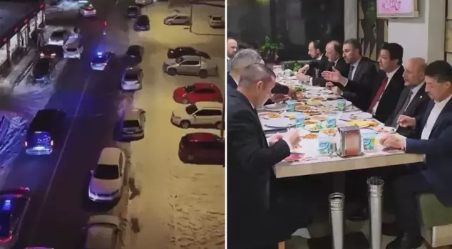 ذهب زعيم حزب السعادة محمود أريكان إلى تناول الكبدة برفقة موكب مميز.