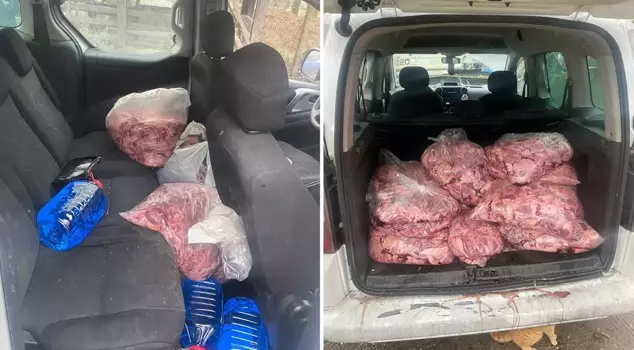 450 kilograms of spoiled meat was found in the vehicle stopped by the gendarmerie.