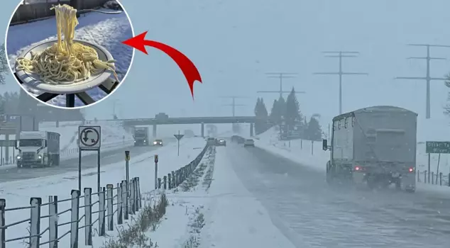 Minneapolis froze over! Even the pasta froze in mid-air.