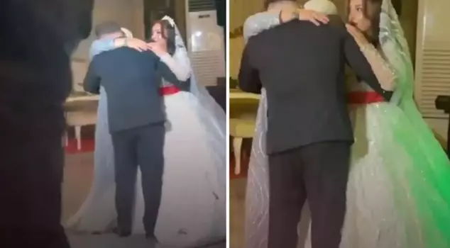 During the dance, she hugged the groom! You need to see the bride's reaction.