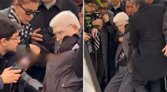 На похоронах Халдуна Дормена произошли пугающие моменты! Иззет Гюнай потерял сознание.