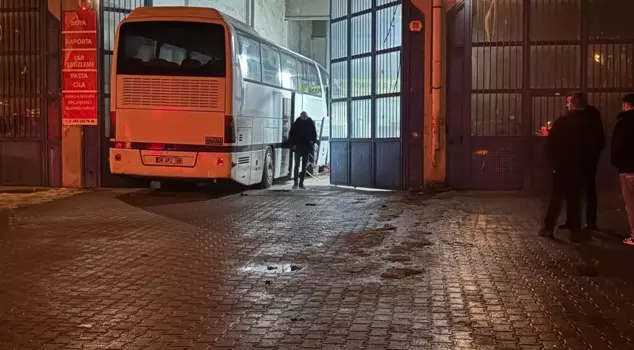 The mechanic who was working on the bus was killed after being trapped underneath it.