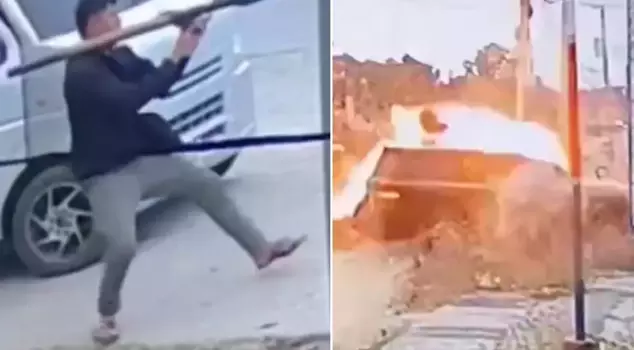 Rocket launcher attack on the mayor's official vehicle.