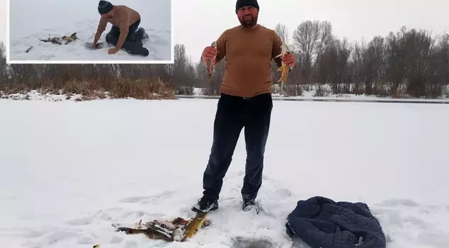 Самая длинная река Турции замерзла, на ней ловили рыбу по эскимосскому методу.