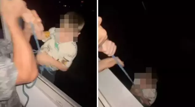 Alcoholic father's horror: He tied his small child with a rope and dangled them from the 7th floor.