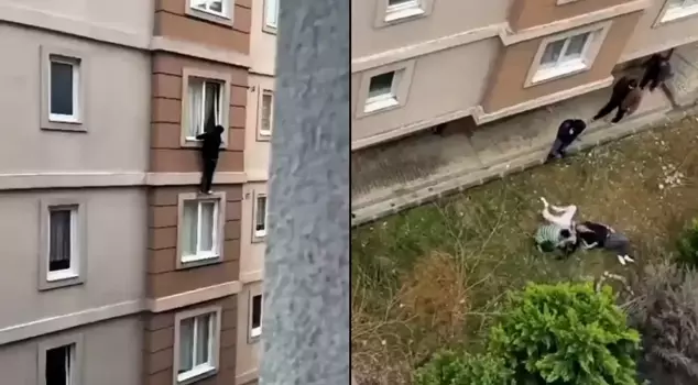 حادثة مروعة في إسطنبول! الشباب الذين اقتحموا منازل عائلاتهم قفزوا من الطابق الرابع.