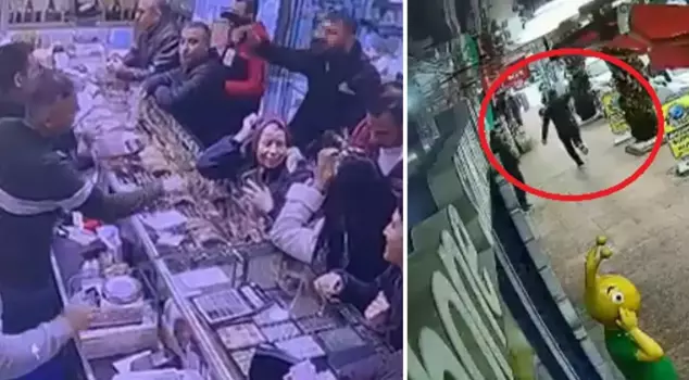 He took 100 grams of gold, fired into the air, and fled.