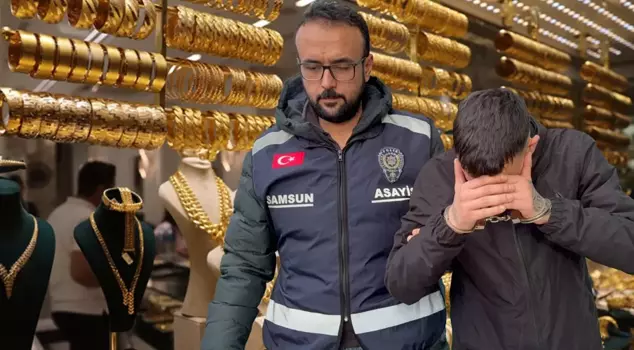 He broke the display window and stole it; the gold chest's bracelets turned out to be completely different.