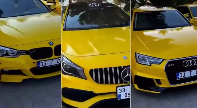 Luxury taxi stand like a gallery in Mersin.