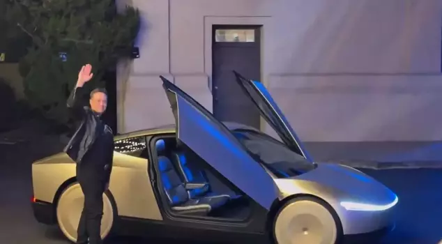 Elon Musk was spotted in the car of the future.