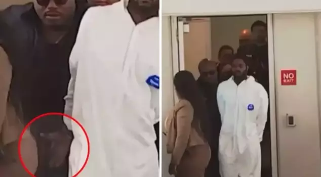 The man arrested for harassment groped a female police officer while being taken to prison.