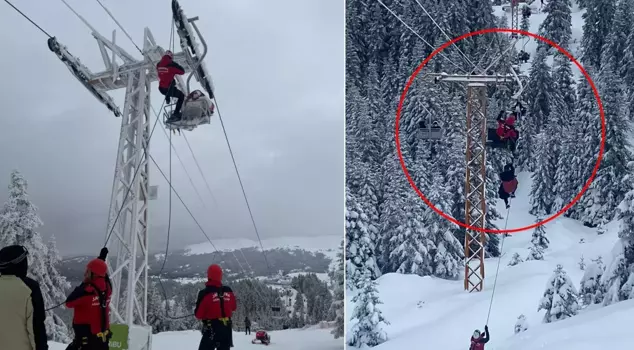 Chairlift malfunction in Uludağ: 40 holidaymakers stranded